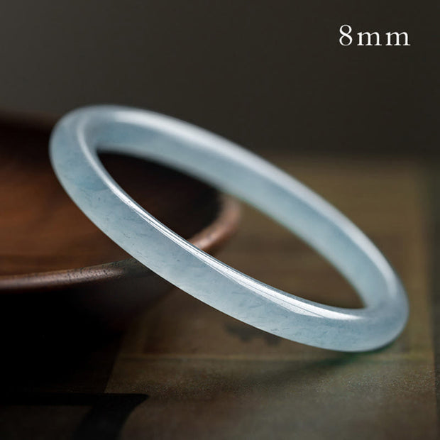 Buddha Stones Natural Aquamarine Serenity Bangle Bracelet (Extra 30% Off | USE CODE: FS30) - 8mm - 64-65mm - image 9