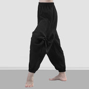 Buddha Stones Plain Color Modal Dance Yoga Breathable Pants Women's Pants BS Black 3XL(Fit for US12; UK/AU16; EU44)