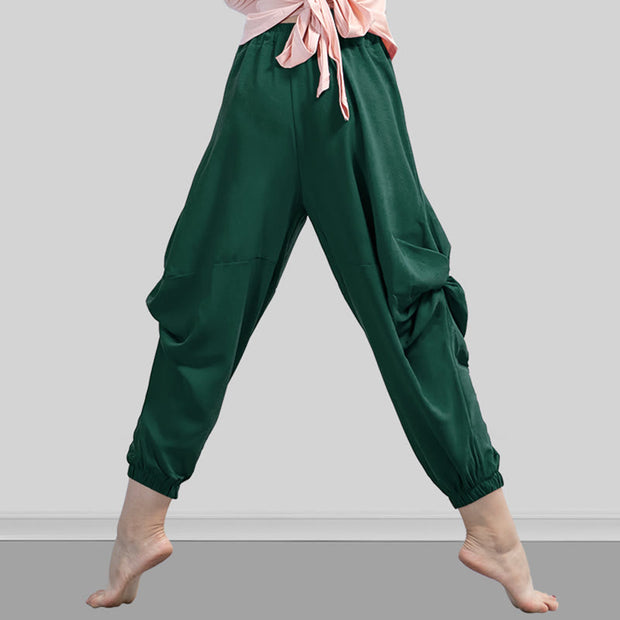 Buddha Stones Plain Color Modal Dance Yoga Breathable Pants Women's Pants BS SeaGreen 3XL(Fit for US12; UK/AU16; EU44)