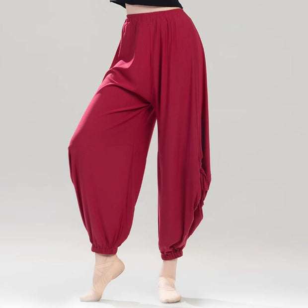 Buddha Stones Plain Color Modal Dance Yoga Breathable Pants Women's Pants BS 3