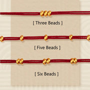 Buddha Stones 999 Gold Wish Knot Design Handmade Luck Braided Rope Bracelet Bracelet BS 1