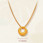 Buddha Stones 999 Gold Peace Buckle Auspicious Necklace Pendant Necklaces & Pendants BS 3