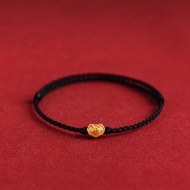 Buddha Stones 999 Gold Chinese Lock Charm Fu Character Protection Handmade Rope Bracelet (Extra 30% Off | USE CODE: FS30) - image 18