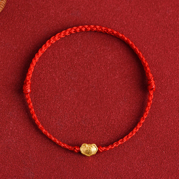 Buddha Stones 999 Gold Chinese Lock Charm Fu Character Protection Handmade Rope Bracelet (Extra 30% Off | USE CODE: FS30) - image 8