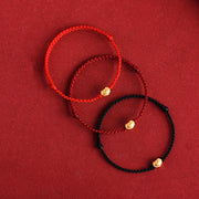 Buddha Stones 999 Gold Chinese Lock Charm Fu Character Protection Handmade Rope Bracelet (Extra 30% Off | USE CODE: FS30) - image 1