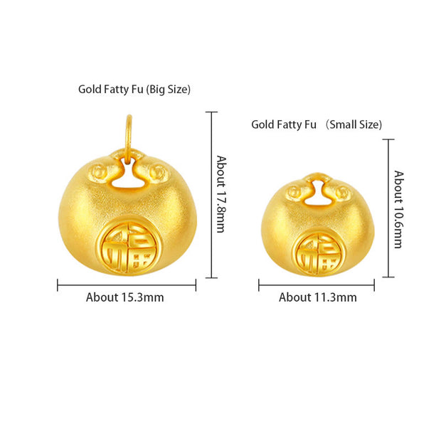 Buddha Stones 999 Gold Fu Character Wish Lock Pattern Luck Rope Necklace Pendant Necklaces & Pendants BS 4