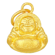 Buddha Stones 999 Gold Mini Laughing Buddha Luck Wealth Necklace Pendant Necklaces & Pendants BS 18