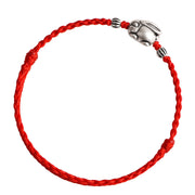 Buddha Stones Handmade 999 Sterling Silver Rabbit Luck Rope Bracelet Anklet Bracelet Anklet BS 14