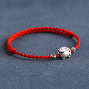 Buddha Stones Handmade 999 Sterling Silver Rabbit Luck Rope Bracelet Anklet Bracelet Anklet BS 4