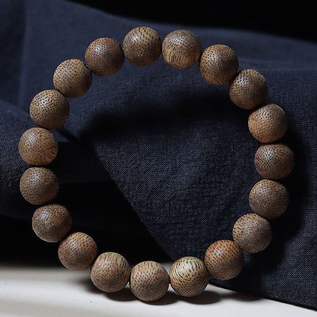 Buddha Stones Natural Brunei Texture Agarwood Strength Bracelet Bracelet BS 14mm(Wrist Circumference 14-16cm)