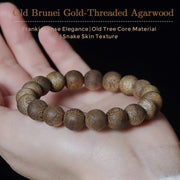 Buddha Stones Natural Brunei Texture Agarwood Strength Bracelet Bracelet BS 1