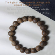 Buddha Stones Natural Brunei Texture Agarwood Strength Bracelet Bracelet BS 8