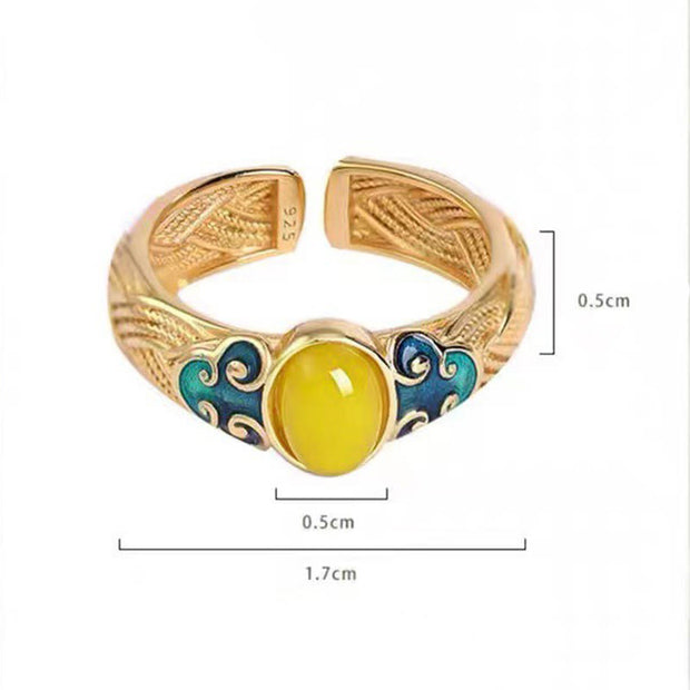 FREE Today: Balance Emotions Amber Copper Auspicious Clouds Adjustable Ring FREE FREE 8