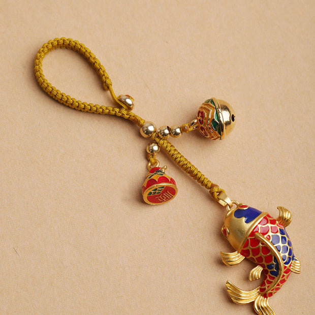 FREE Today: Good Fortune Colorful Koi Fish Hollow Bell Key Chain FREE FREE 3