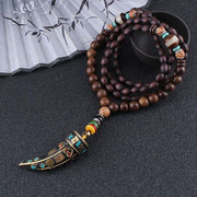 FREE Today: Calm The Mind Tibet Wenge Wood Om Mani Padme Hum OM Symbol Mantra Horn Pattern Necklace Pendant FREE FREE 3