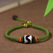 FREE Today: Purify Negative Energy Handmade Tibetan Dzi Bead Braided Green Rope Bracelet FREE FREE Dzi Bead(Wrist Circumference 14-16cm)