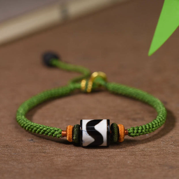 FREE Today: Purify Negative Energy Handmade Tibetan Dzi Bead Braided Green Rope Bracelet FREE FREE Dzi Bead(Wrist Circumference 14-16cm)