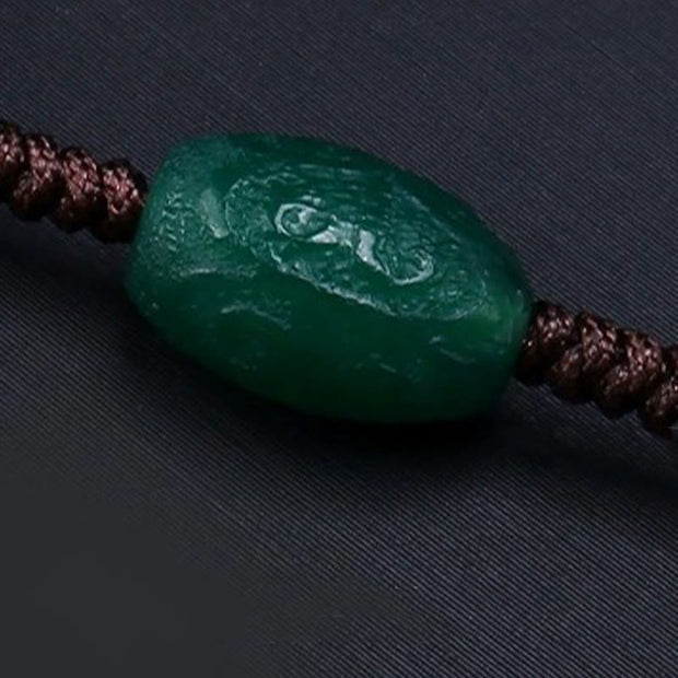 Buddha Stones Tibetan Nine-eye Dzi Bead Protection Braided Rope Necklace Pendant Necklaces & Pendants BS 10