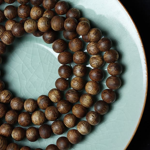 Buddha Stones 108 Mala Beads Huizhou Green Qinan Agarwood Peace Strength Bracelet Mala Bracelet BS 9