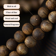 Buddha Stones 108 Mala Beads Hainan White Qinan Agarwood Calm Strength Bracelet Mala Bracelet BS 4