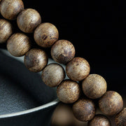 Buddha Stones 108 Mala Beads Hainan White Qinan Agarwood Calm Strength Bracelet Mala Bracelet BS 11