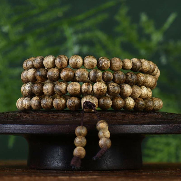 Buddha Stones 108 Mala Beads Hoi An Agarwood Ward Off Evil Spirits Bracelet Mala Bracelet BS 8mm*108