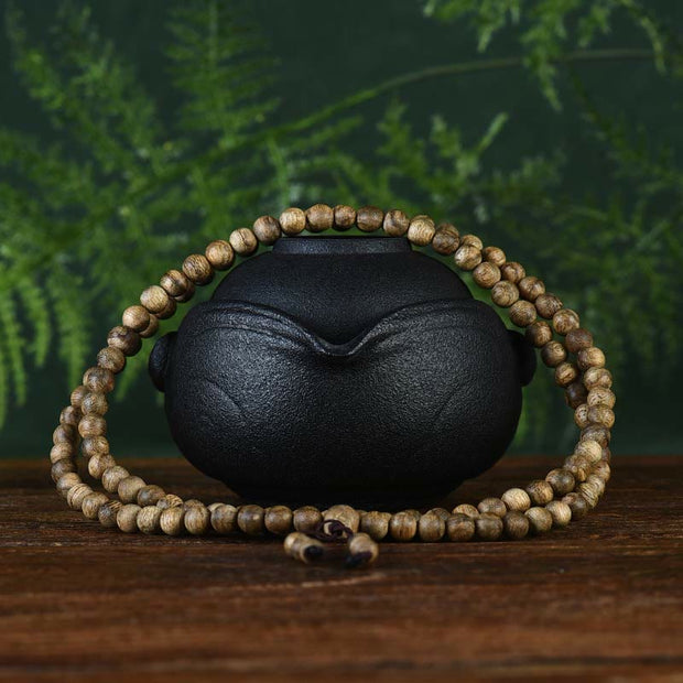 Buddha Stones 108 Mala Beads Hoi An Agarwood Ward Off Evil Spirits Bracelet Mala Bracelet BS 1