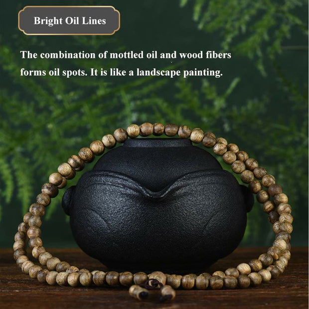 Buddha Stones 108 Mala Beads Hoi An Agarwood Ward Off Evil Spirits Bracelet Mala Bracelet BS 6