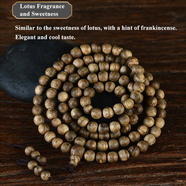 Buddha Stones 108 Mala Beads Hoi An Agarwood Ward Off Evil Spirits Bracelet Mala Bracelet BS 8