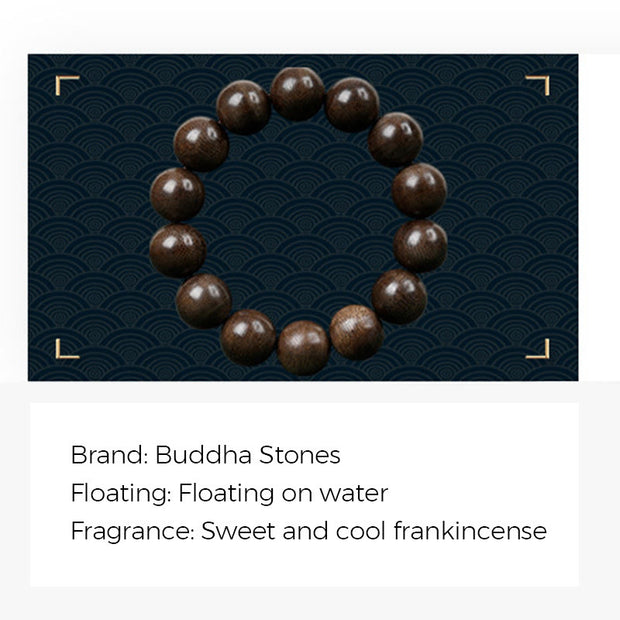 Buddha Stones Tarakan Basic Floating On Water Agarwood Peace Bracelet Bracelet BS 8