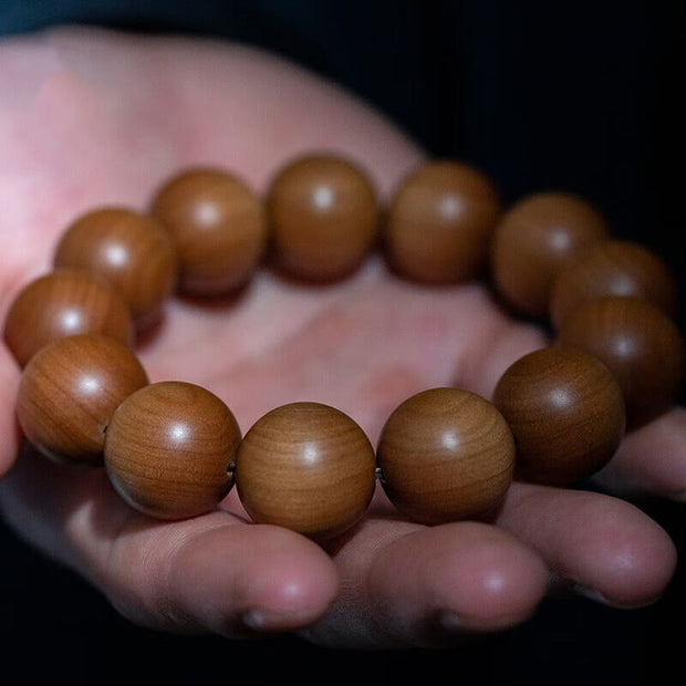 Buddha Stones Mysore Sandalwood Wood Bead Healing Mala Bracelet Bracelet BS 4