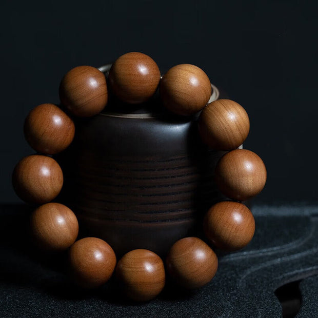 Buddha Stones Mysore Sandalwood Wood Bead Healing Mala Bracelet Bracelet BS 20mm(Wrist Circumference 14-16cm)