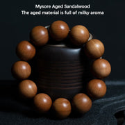 Buddha Stones Mysore Sandalwood Wood Bead Healing Mala Bracelet Bracelet BS 2