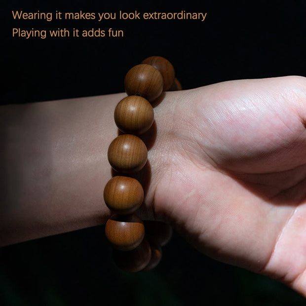 Buddha Stones Mysore Sandalwood Wood Bead Healing Mala Bracelet Bracelet BS 13