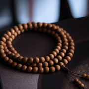 Buddha Stones Mysore Sandalwood Wood Bead Healing Mala Bracelet Bracelet BS 18