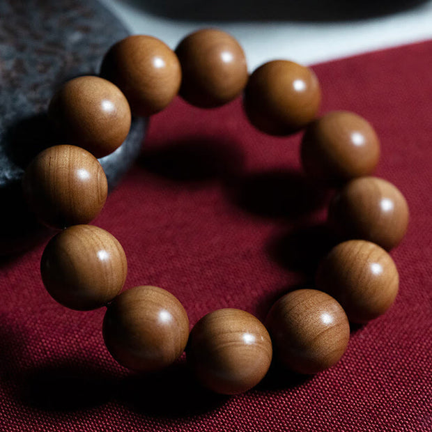 Buddha Stones Mysore Sandalwood Wood Bead Healing Mala Bracelet Bracelet BS 14