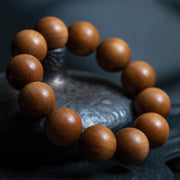 Buddha Stones Mysore Sandalwood Wood Bead Healing Mala Bracelet Bracelet BS 12