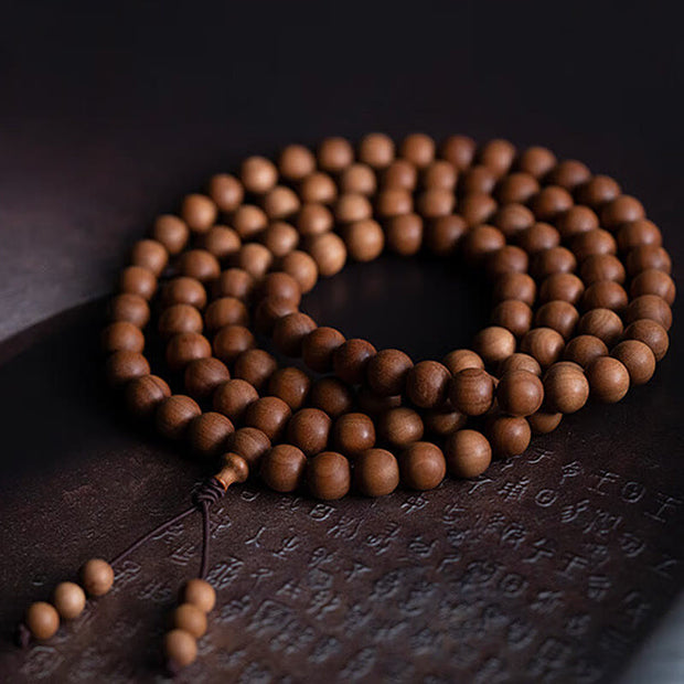 Buddha Stones Mysore Sandalwood Wood Bead Healing Mala Bracelet Bracelet BS 4mm*216