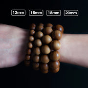 Buddha Stones Mysore Sandalwood Wood Bead Healing Mala Bracelet Bracelet BS 15