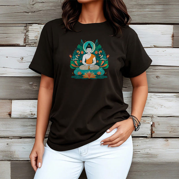 Buddha Stones Flower Grass Lotus Bodhisattva Tee T-shirt