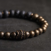 Buddha Stones Lava Rock Beads Adsorb Negative Energy Copper Bracelet