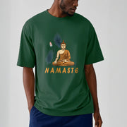 Buddha Stones NAMASTE Buddha Lotus Leaf Tee T-shirt