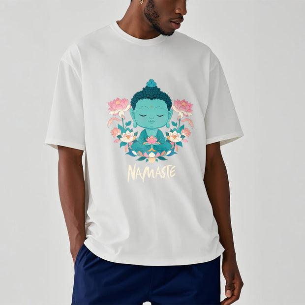 Buddha Stones NAMASTE Buddha Lotus Meditation Tee T-shirt