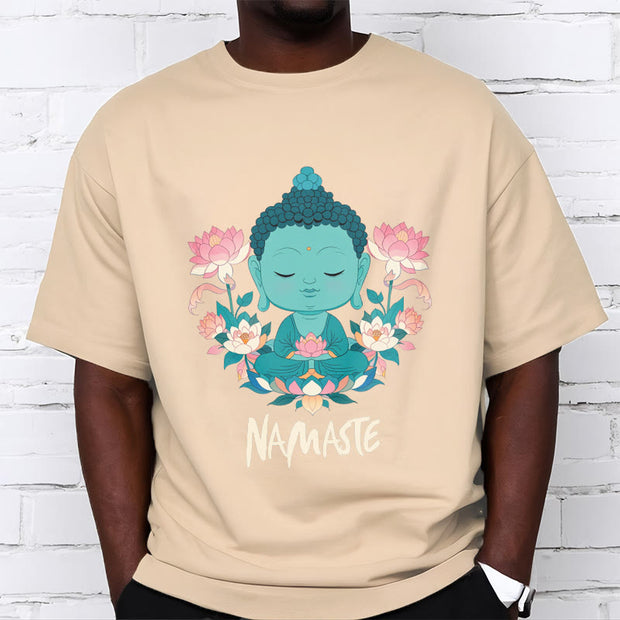 Buddha Stones NAMASTE Buddha Lotus Meditation Tee T-shirt