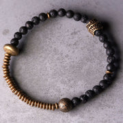 Buddha Stones Support Healing Lava Rock Beads Copper Bracelet