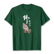 Buddha Stones Praying Tee T-shirt T-Shirts BS Forest Green 2XL