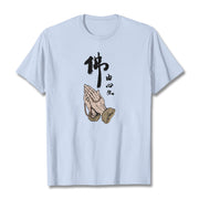 Buddha Stones Praying Tee T-shirt T-Shirts BS Light Cyan 2XL