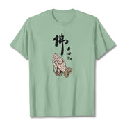 Buddha Stones Praying Tee T-shirt T-Shirts BS Pale Green 2XL