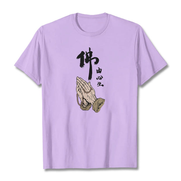 Buddha Stones Praying Tee T-shirt T-Shirts BS Plum 2XL