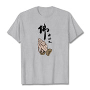 Buddha Stones Praying Tee T-shirt T-Shirts BS Light Grey 2XL